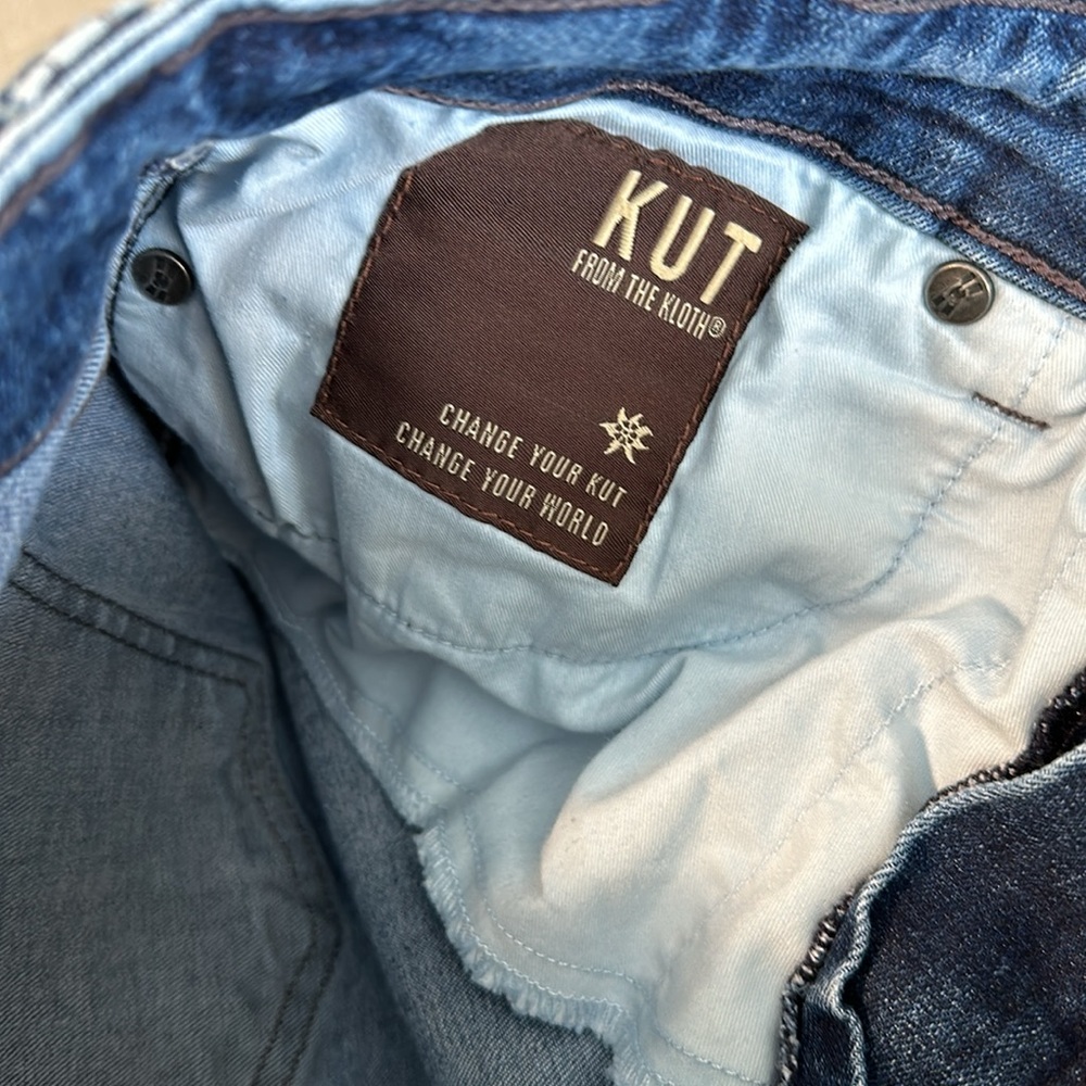 Kut from the Kloth Women's High Rise Flared Jeans - Blue Denim - Picture 4 of 13
